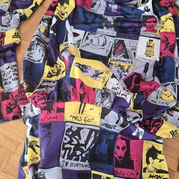 Vintage Miss Sixty Pop Art Comic Strip Mini Bubble Dress Off Shoulder S - Picture 14 of 15